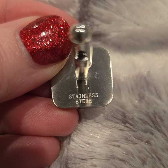 Checkered Black and Silver Stainless Steel Cufflinks Brand New In Box - Picture 3 of 5